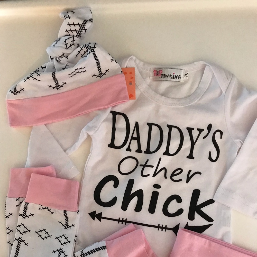COPY - JINXING 6-9 MONTHS DADDY’S OTHER CHICK OUTFIT 4 PIECES COTTON POLYESTER
